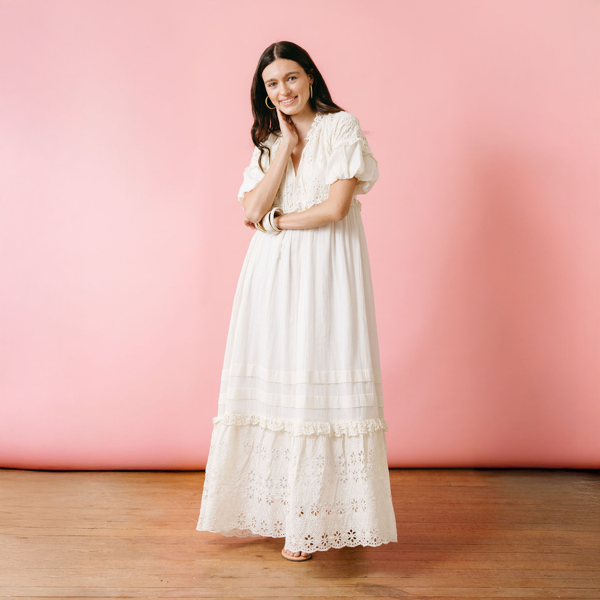 Ivory Eyelet Charlotte Dress