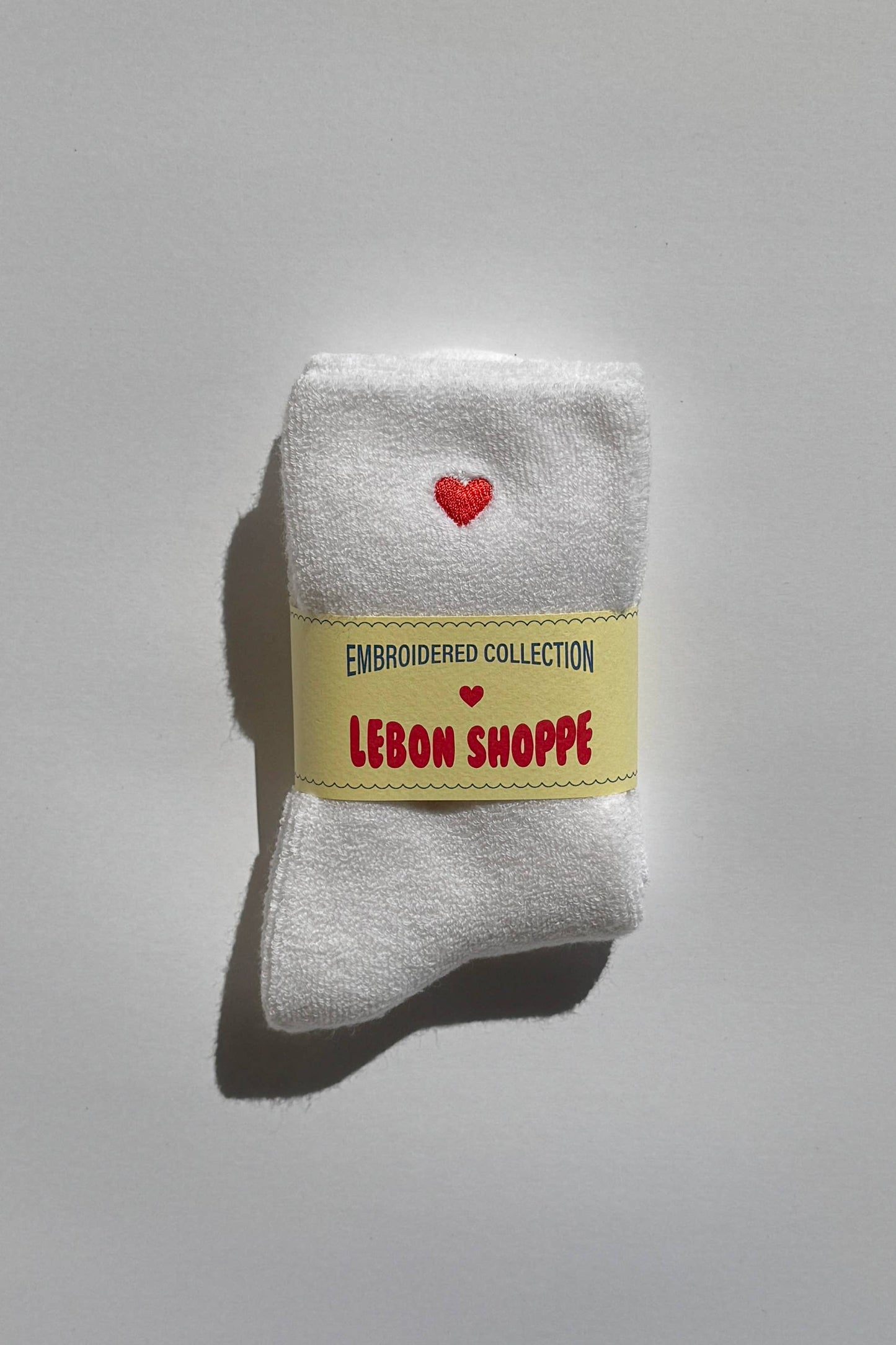 Le Bon Shoppe Embroidered Cloud Socks | White + Heart