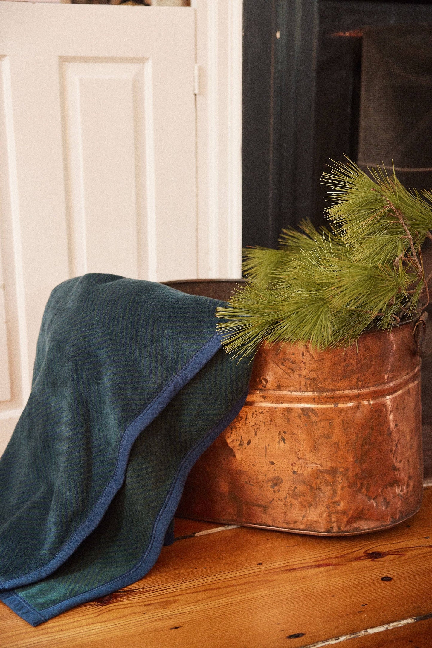 ChappyWrap Harborview Herringbone Blue Spruce Blanket