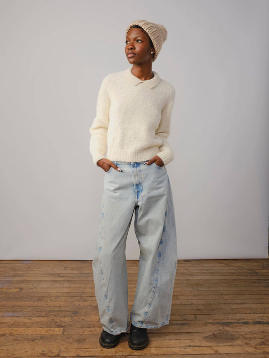 Ramona Bouclé Long Sleeve Polo