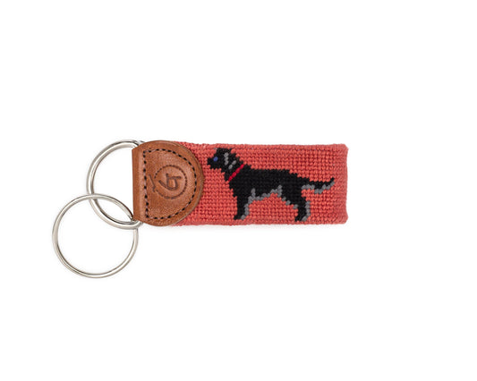 Black Lab Needlepoint Keychain