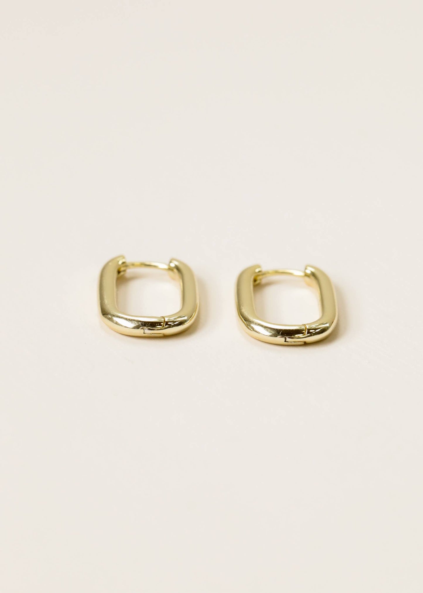 Gold Hoop Large Rectangle Earrings