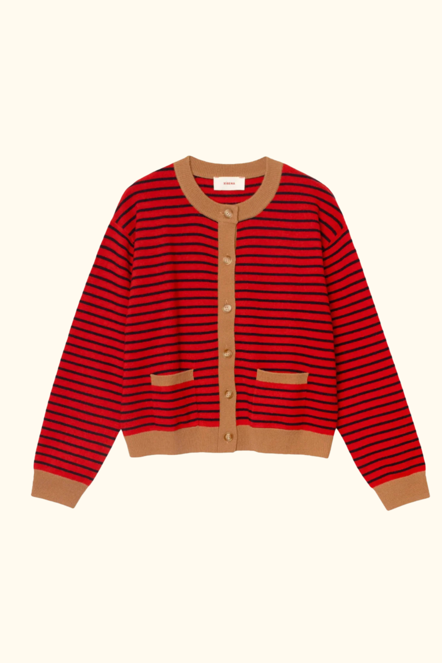 Xirena Lillian Cashmere Cardigan | Red Stripe