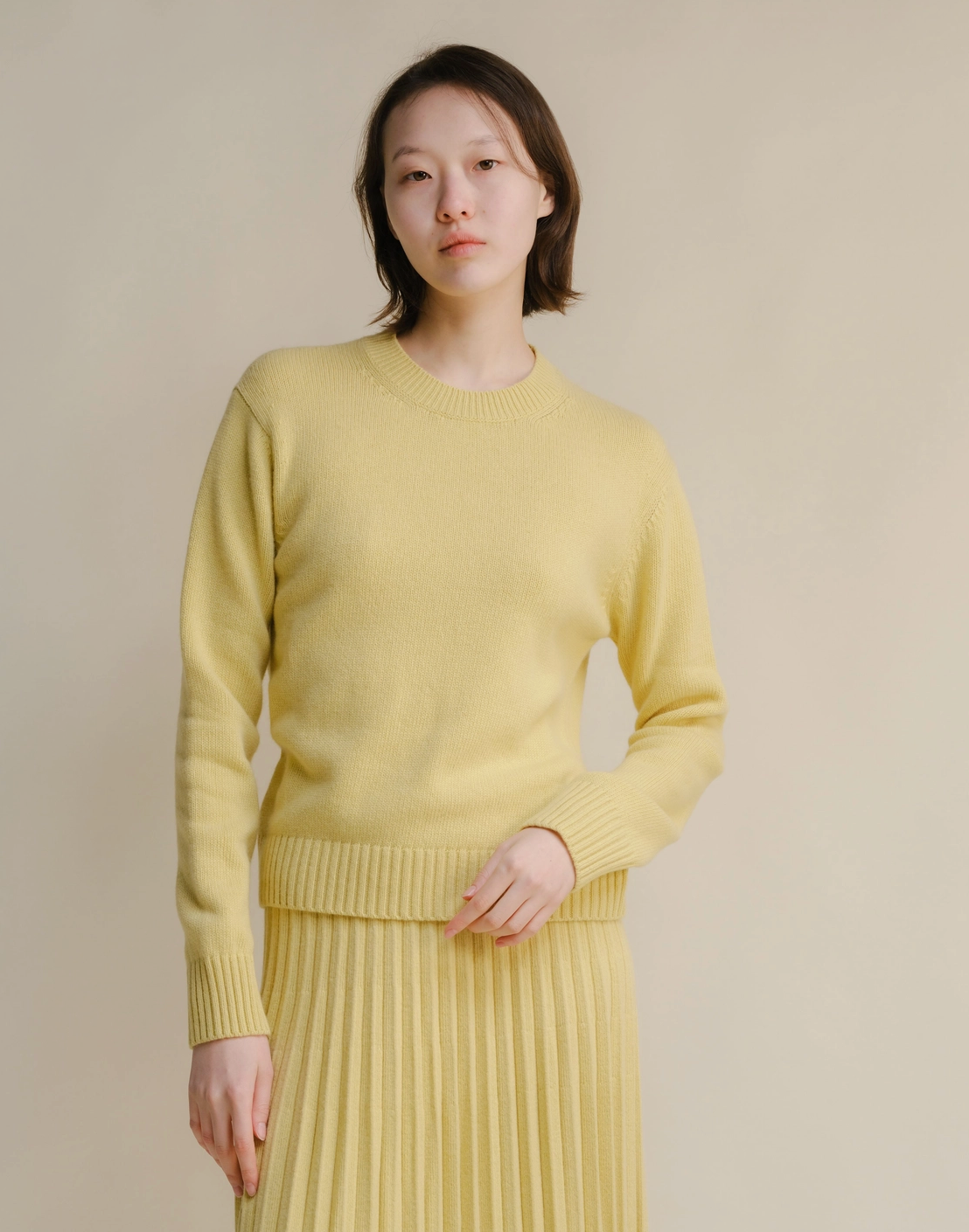 Cashmere Blend Crewneck Sweater | Honey