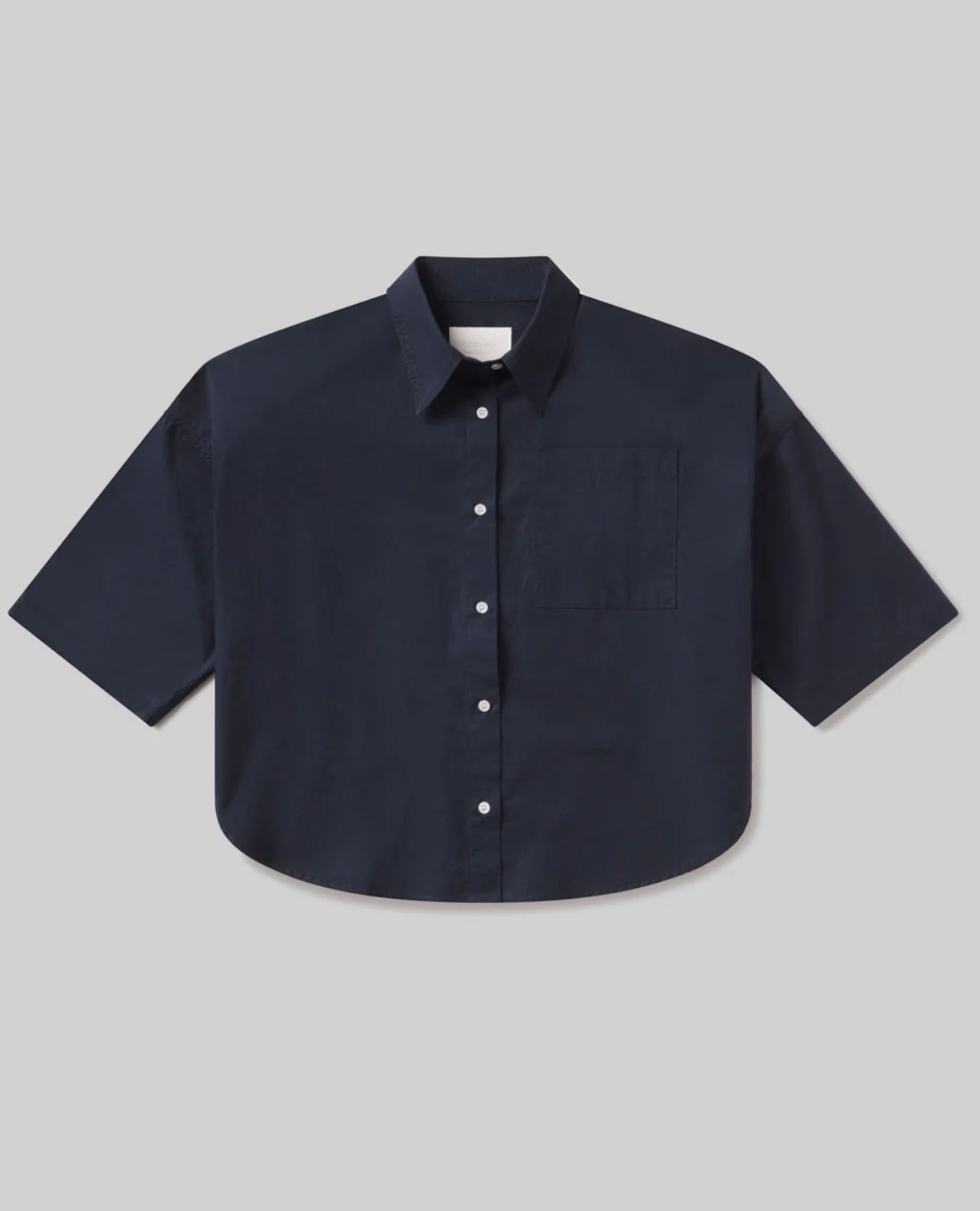 COH Frances Cropped Cape Button Up | Navy