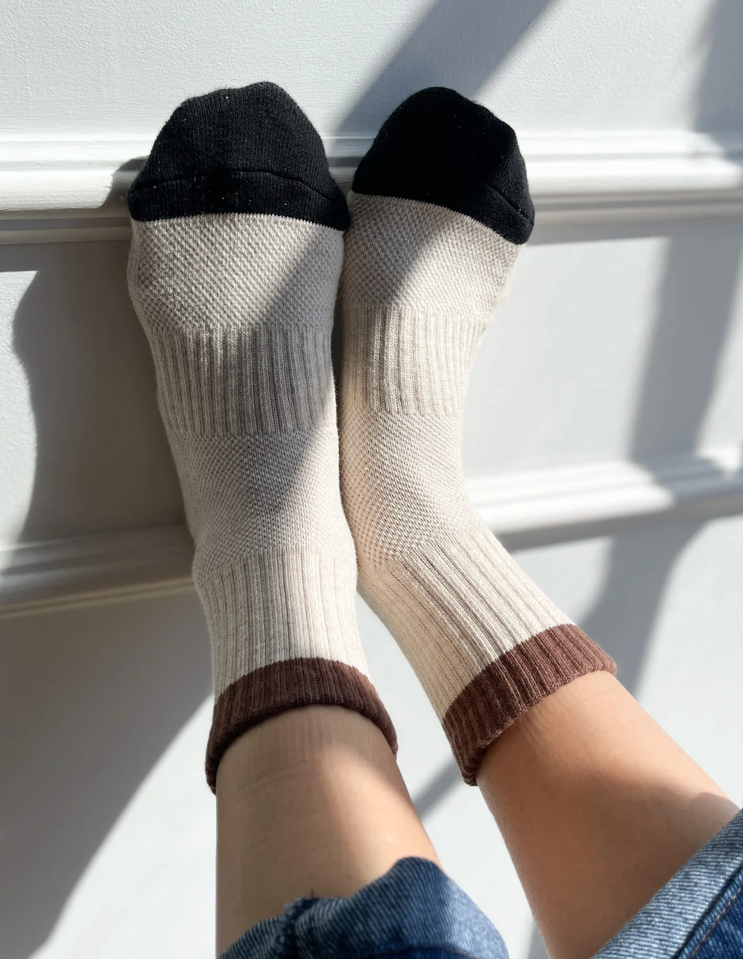Le Bon Shoppe Color Block Girlfriend Socks | Black Coffee