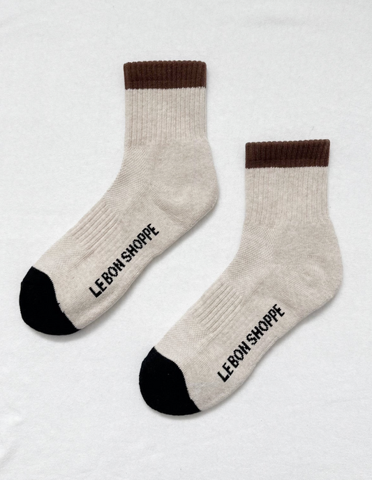 Le Bon Shoppe Color Block Girlfriend Socks | Black Coffee