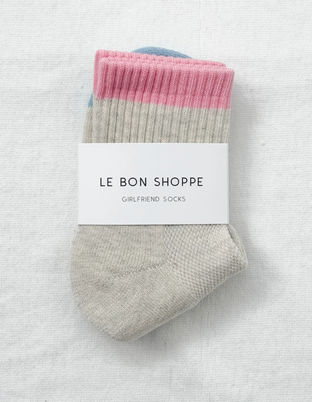 Le Bon Shoppe Color Block Girlfriend Socks | Grey Pink