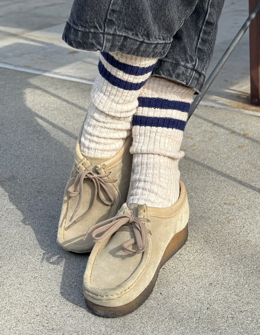 Le Bon Shoppe Cottage Varsity Socks | Oatmeal Varsity