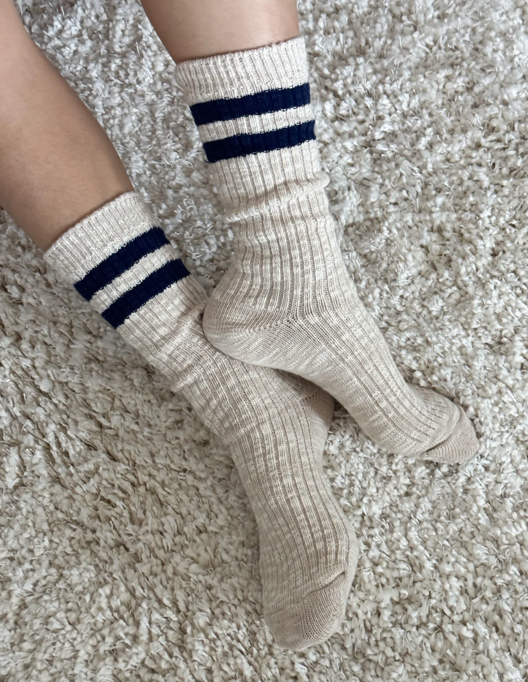 Le Bon Shoppe Cottage Varsity Socks | Oatmeal Varsity