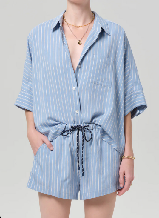 Citizens of Humanity Claire Origami Shirt | Capri Stripe