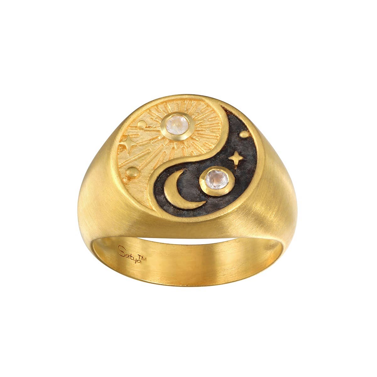 Yin Yang Signet Ring | Black and Gold