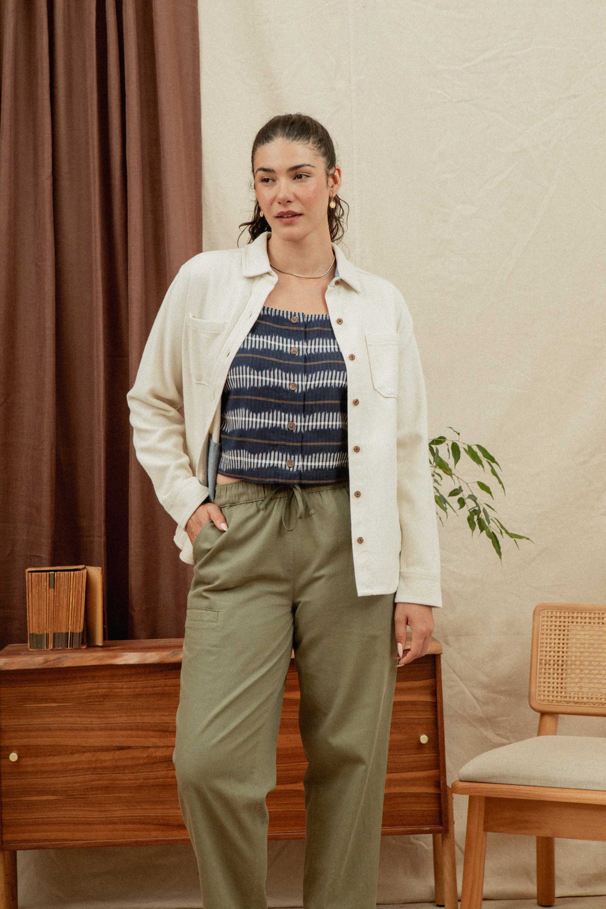 Ivory Twill Shacket