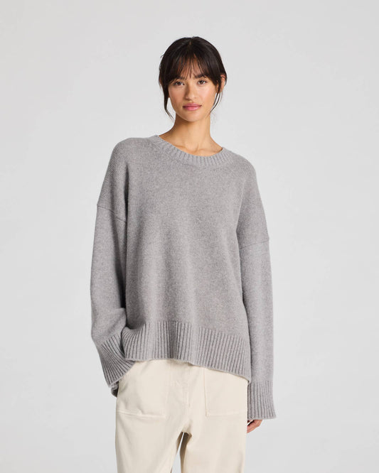 Oversized Lambswool Sweater | Grey Melange