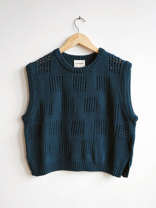 Katt Eyelet Vest | Viridian