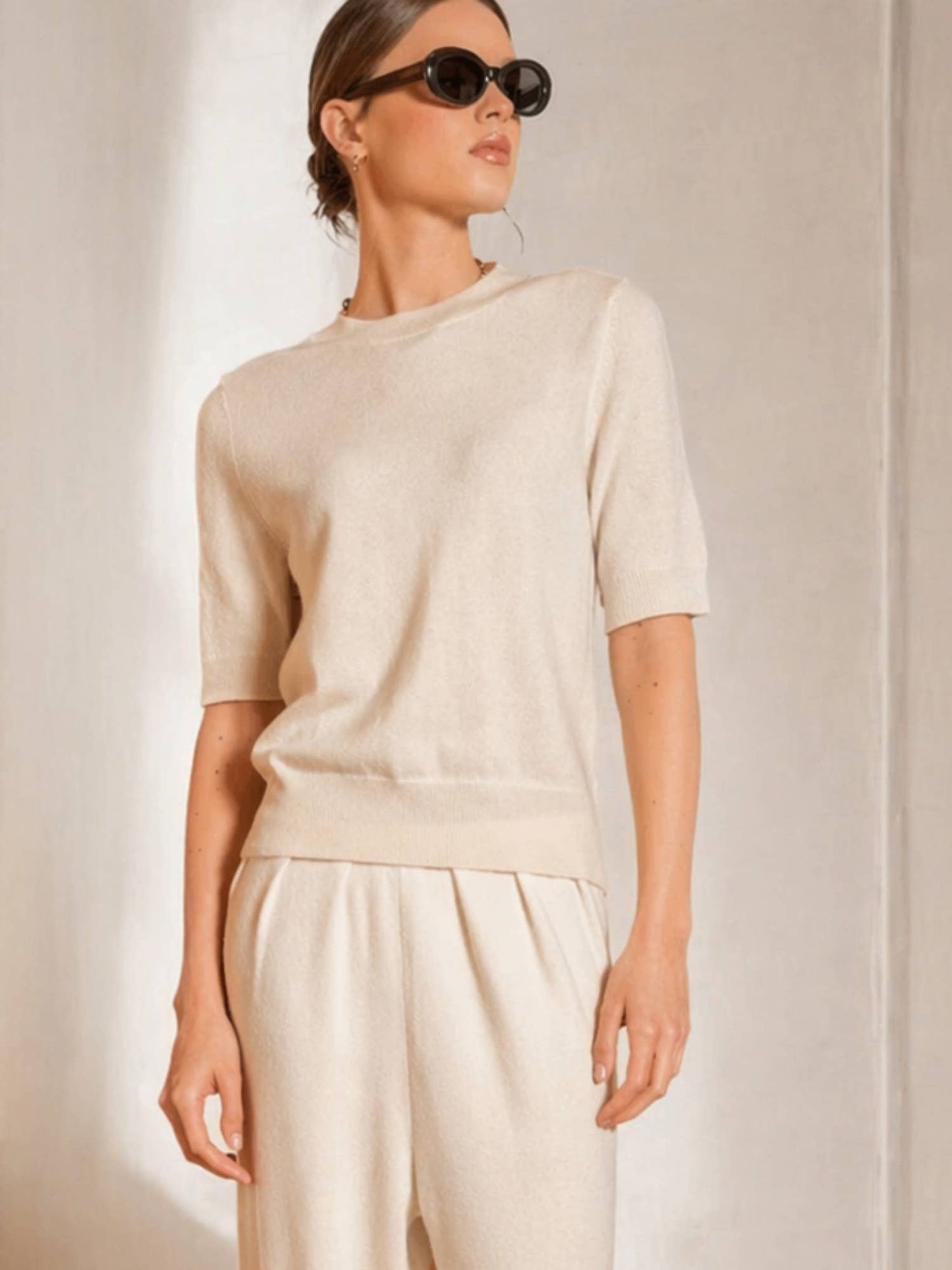 Short Sleeve Cashmere Sweater