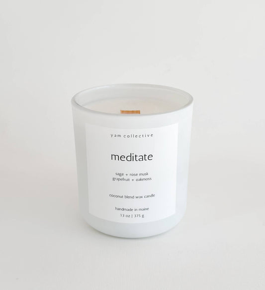 MEDITATE Coconut Blend Candle | Amber + Oakmoss