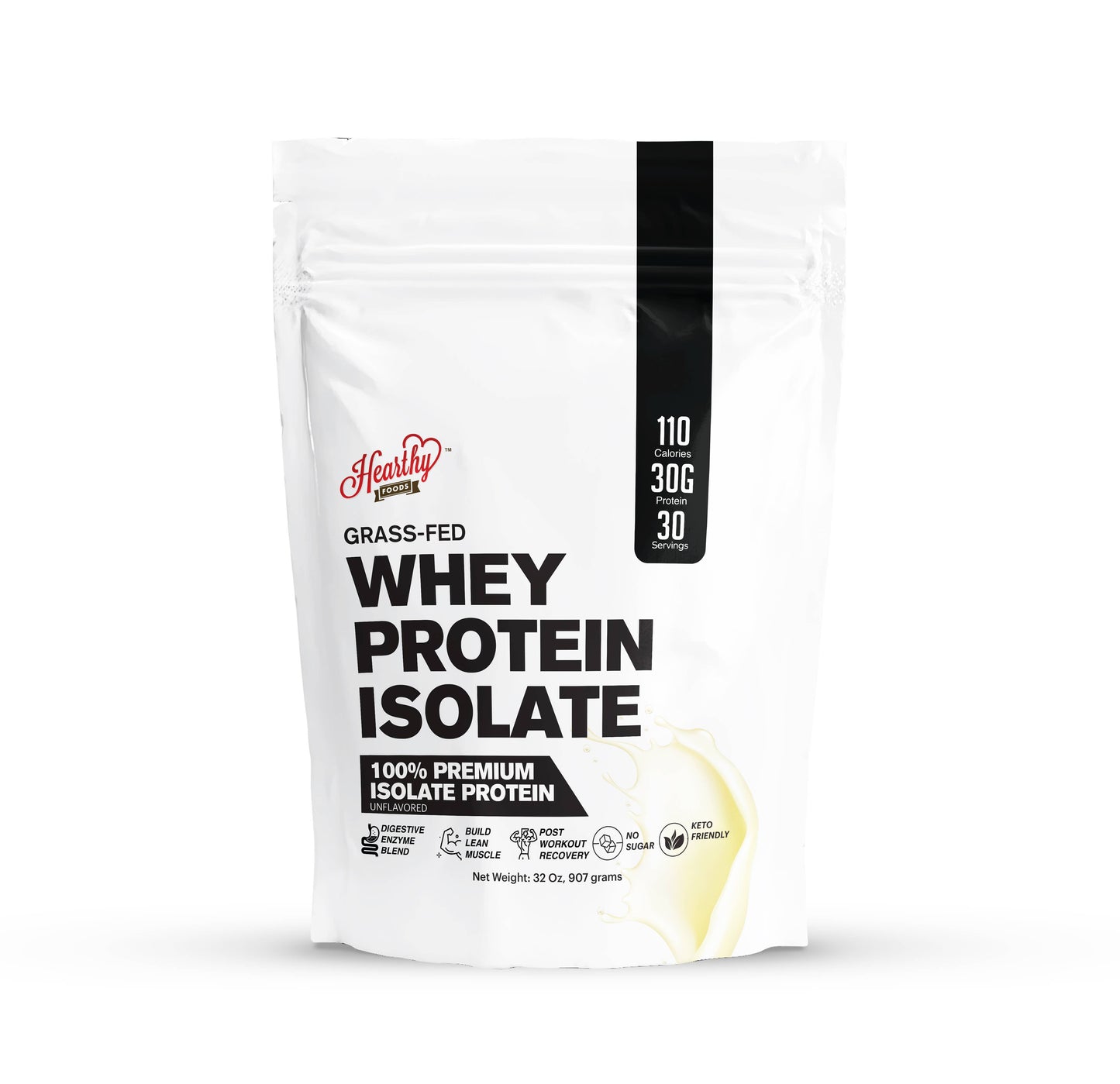 Grass Fed Unsweetened Whey Protein Powder Isolate