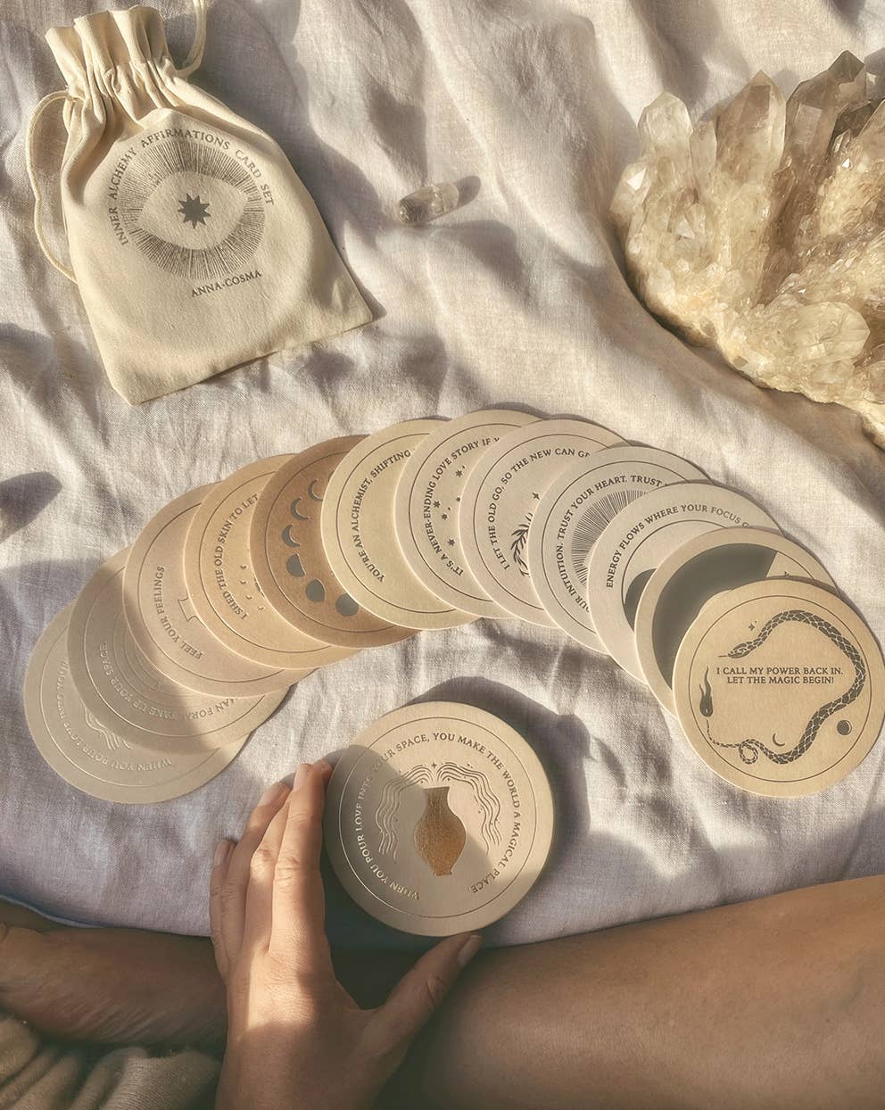 Inner Alchemy Affirmations Deck with Linen Bag | 12 Cards