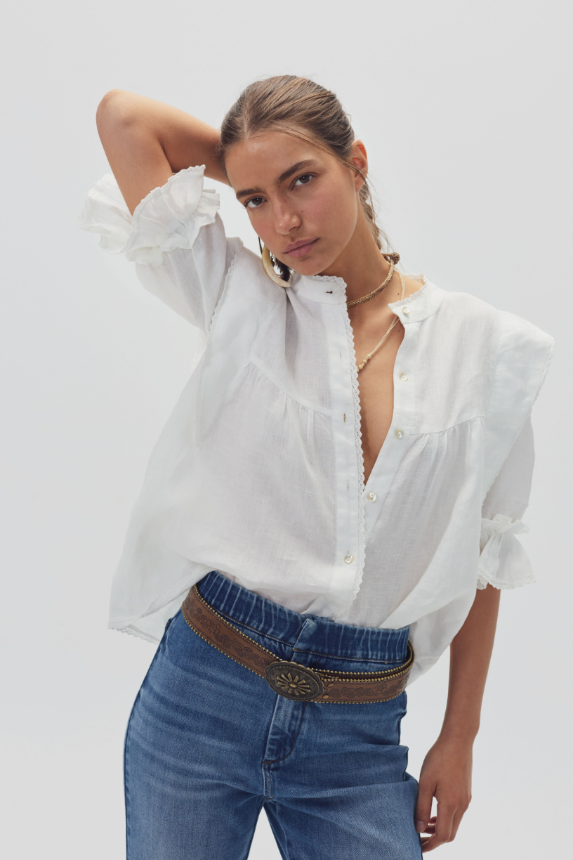 Folk Linen Shirt | Off White