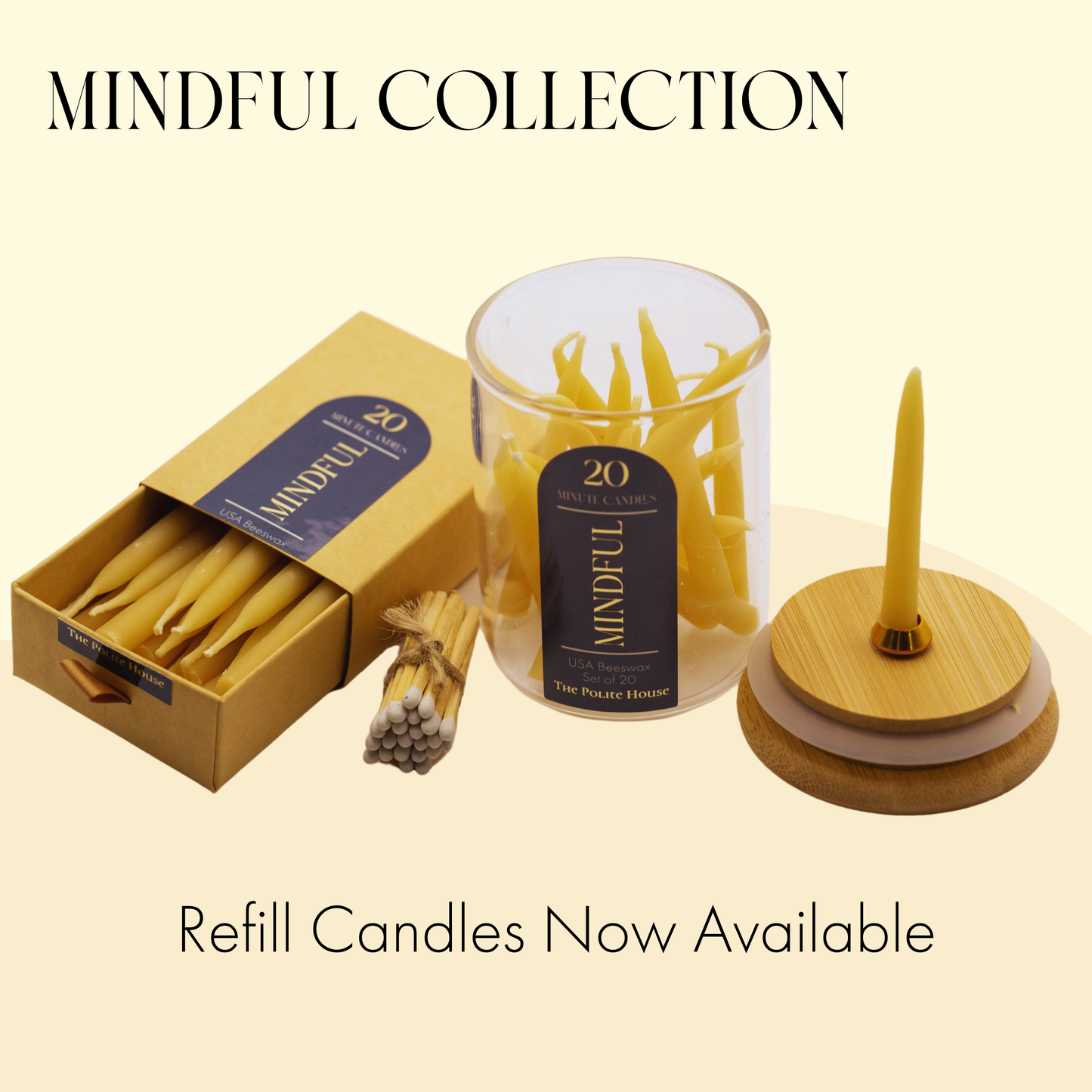 20 Minute Beeswax Mindful Candle Set | Set of 20