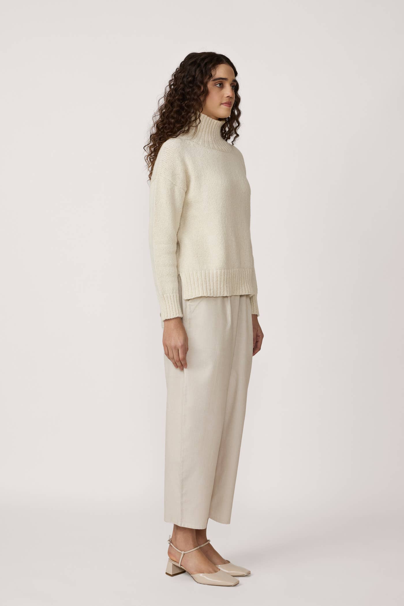 Totto Mock Turtleneck Sweater | Ivory