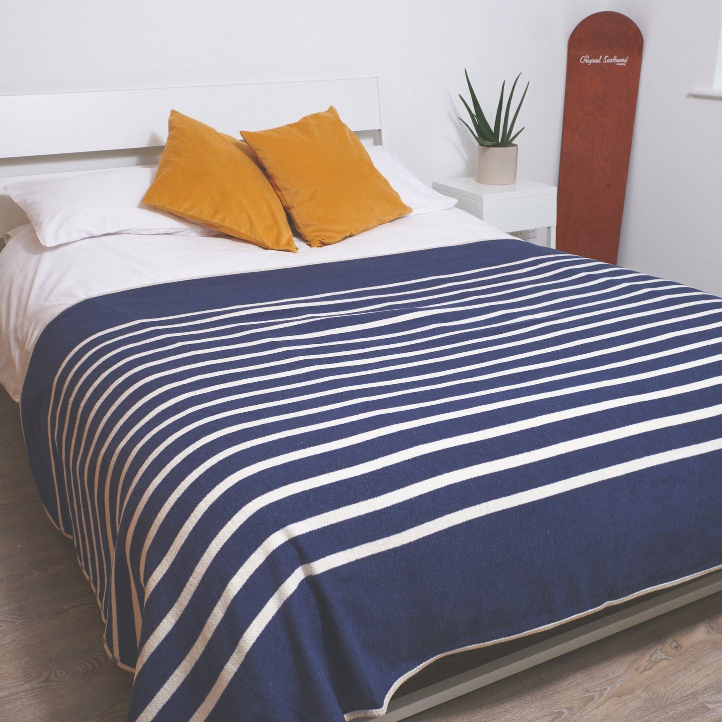 Coastal Stripe Recycled Cotton Blanket