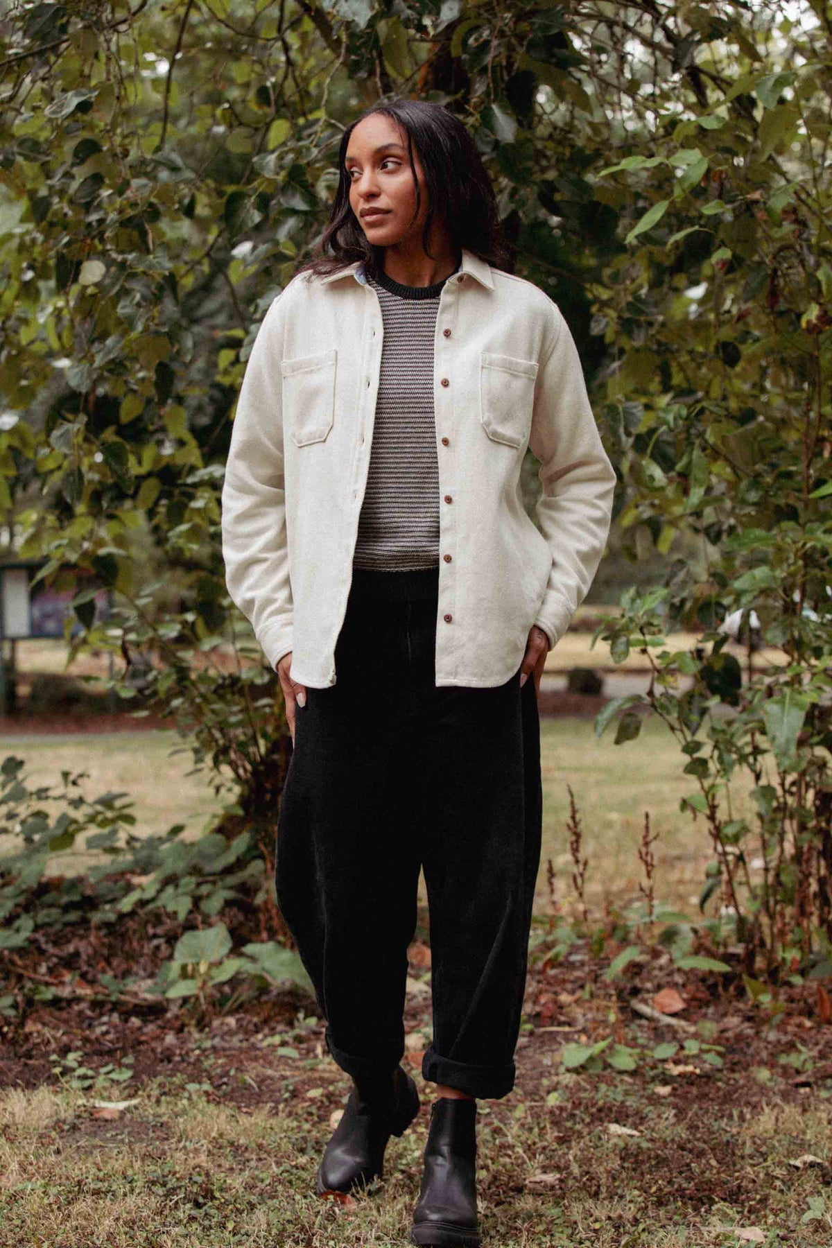 Ivory Twill Shacket