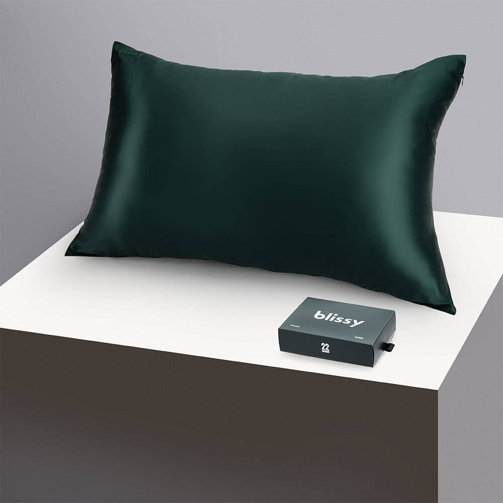 Blissy Mulberry Silk Pillowcase | Emerald | Standard