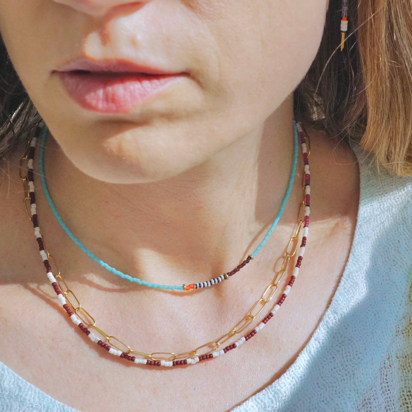 Thinnest Line Necklace | Turquoise