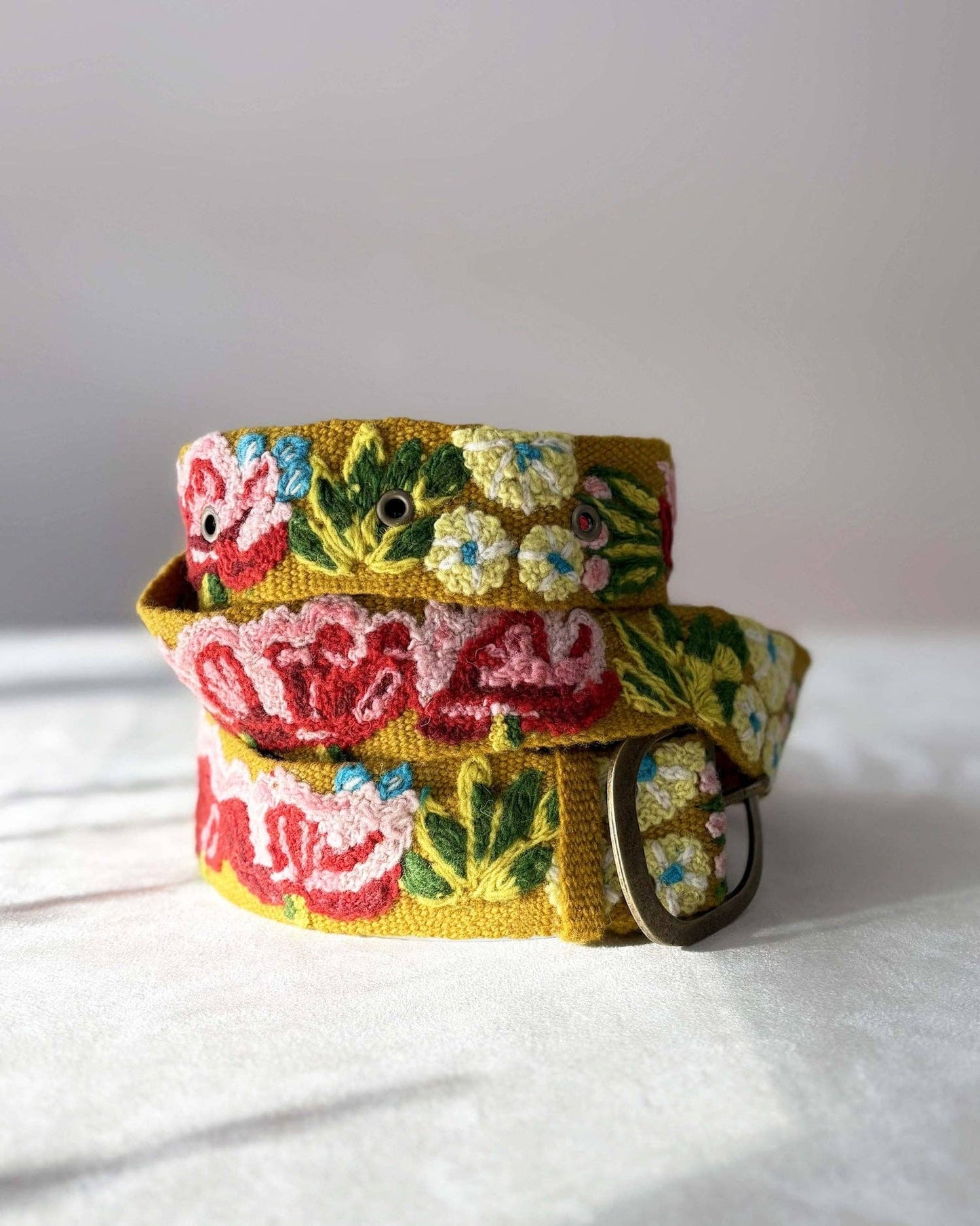 Hand Embroidered Fair Trade Wool Belt | Giverny