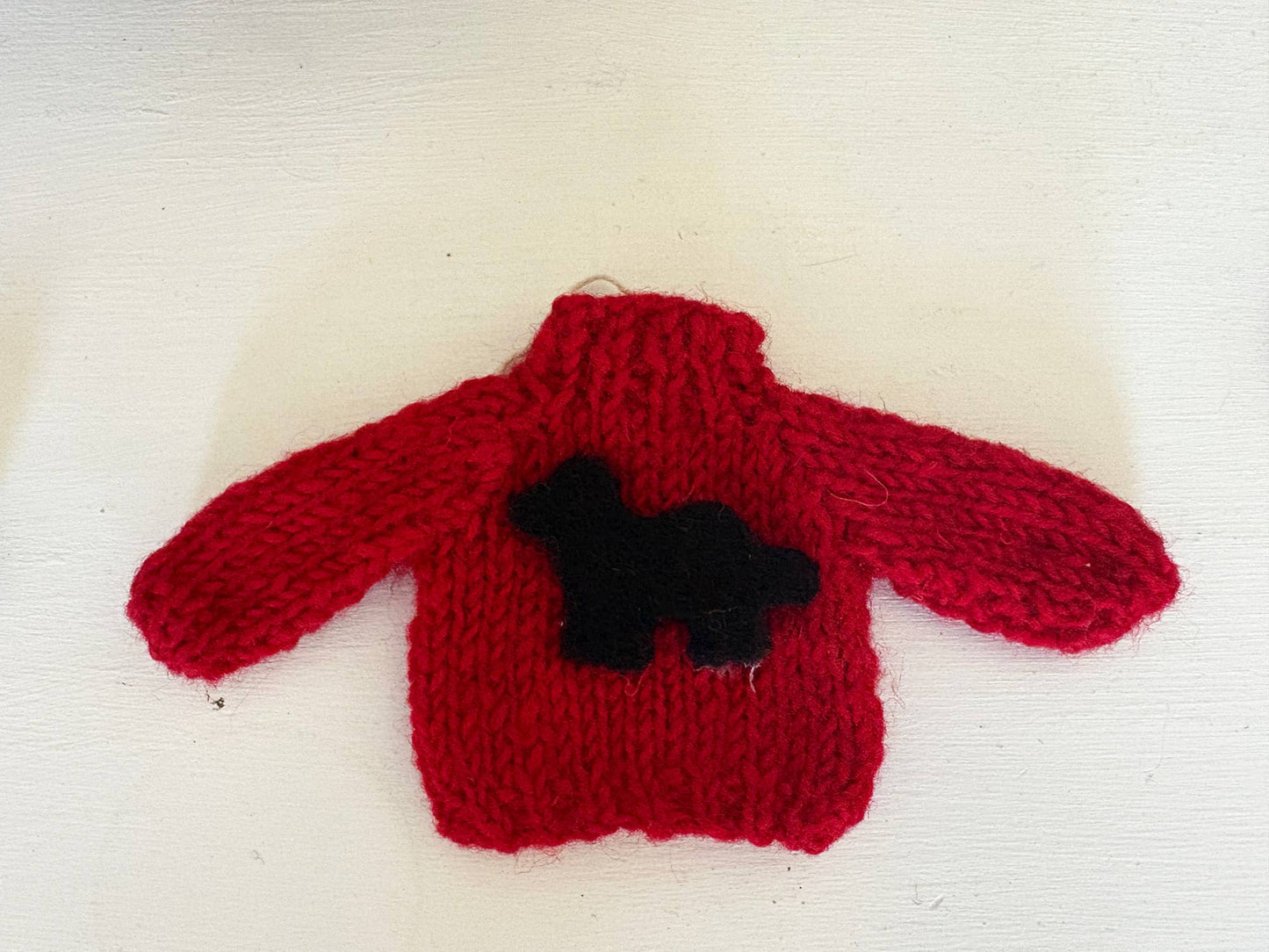 Hand-Knit "Black Lab" Sweater Ornament