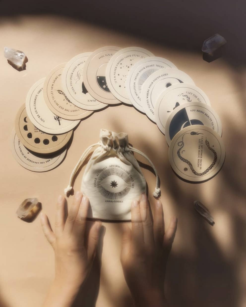 Inner Alchemy Affirmations Deck with Linen Bag | 12 Cards