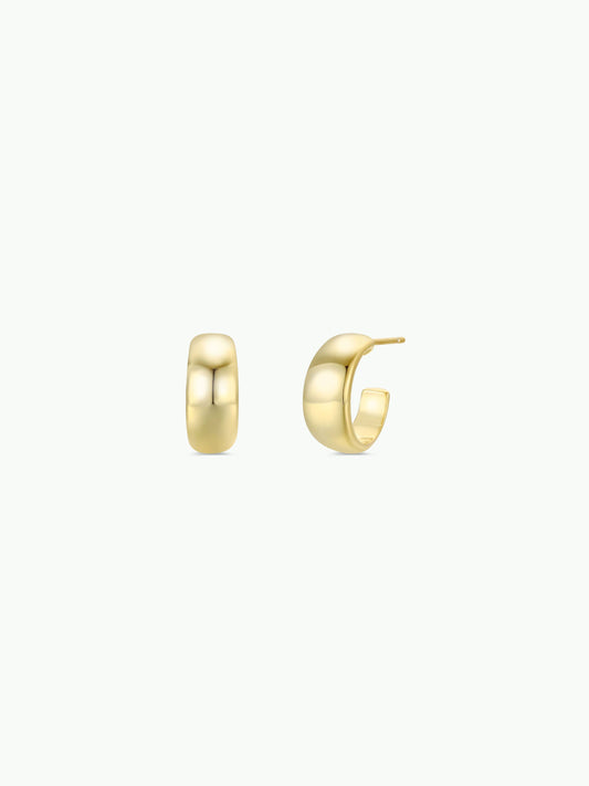 Wide Gold Hoop Earrings