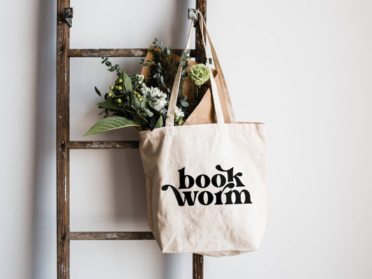 Book Worm Canvas Tote Bag