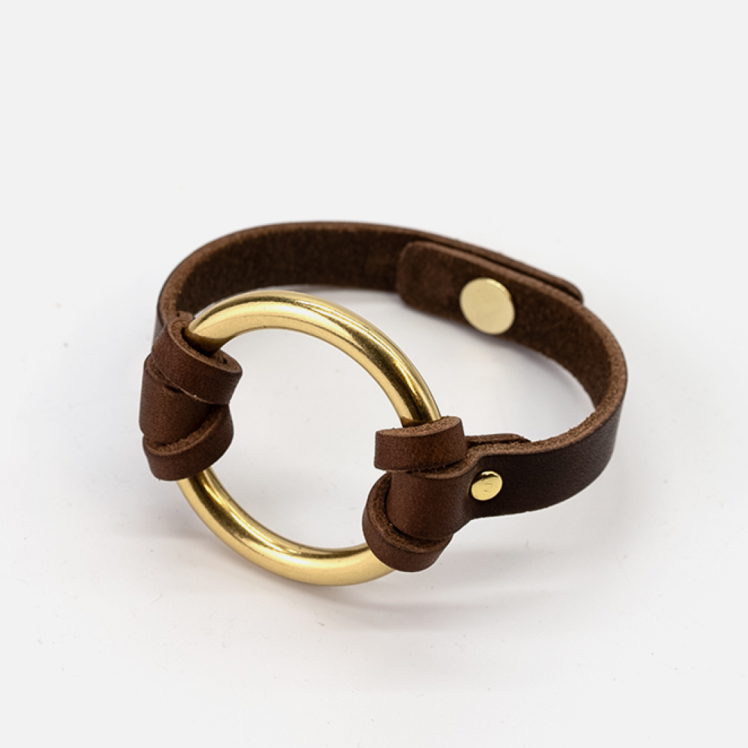 Equestrian-Inspired Chinati O-Ring Leather Bracelet