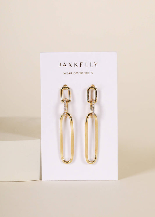 Pave Link Drop | Gold Plated Earrings