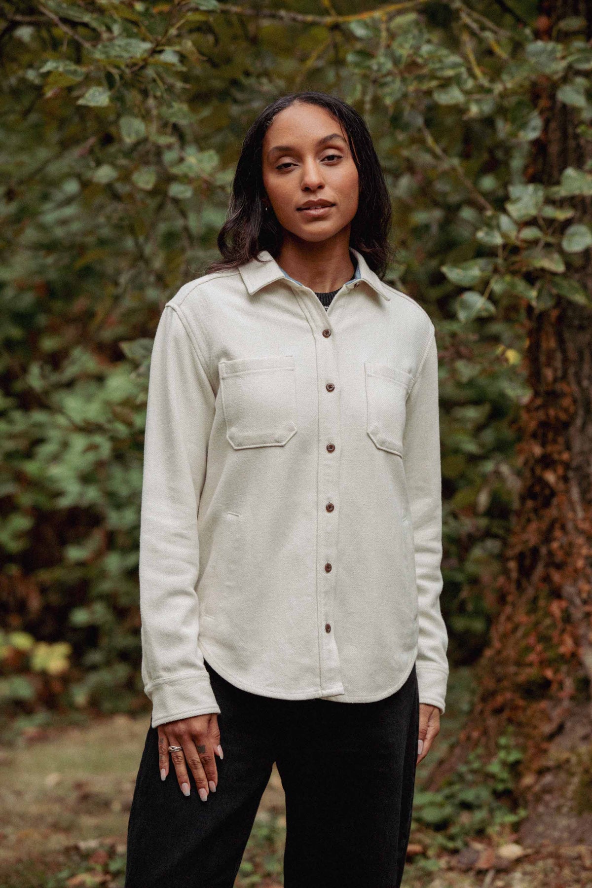Ivory Twill Shacket