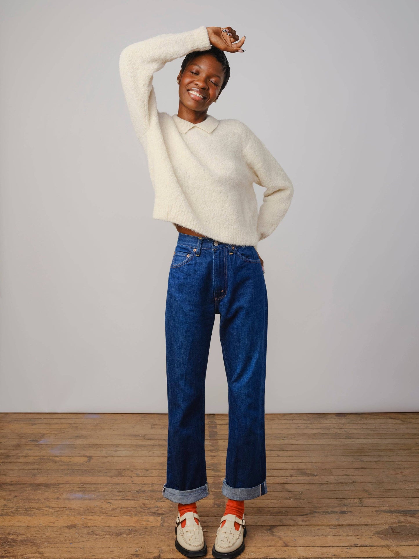 Ramona Bouclé Long Sleeve Polo