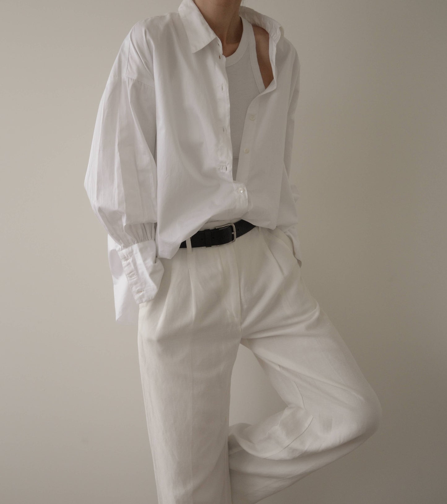 Poplin Cotton Button Down Shirt | White
