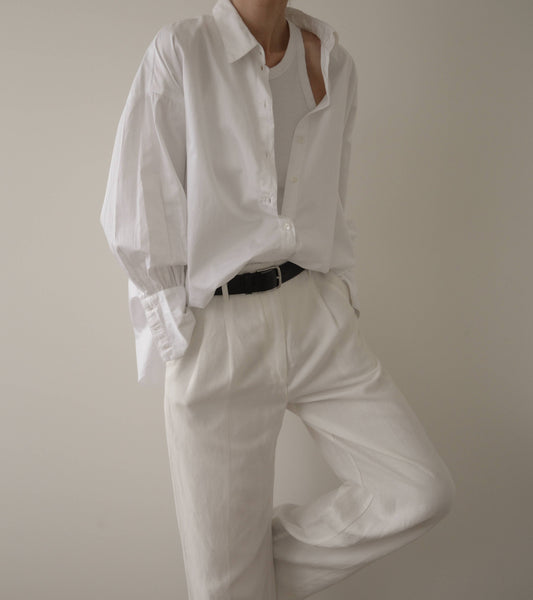 Poplin Cotton Button Down Shirt | White