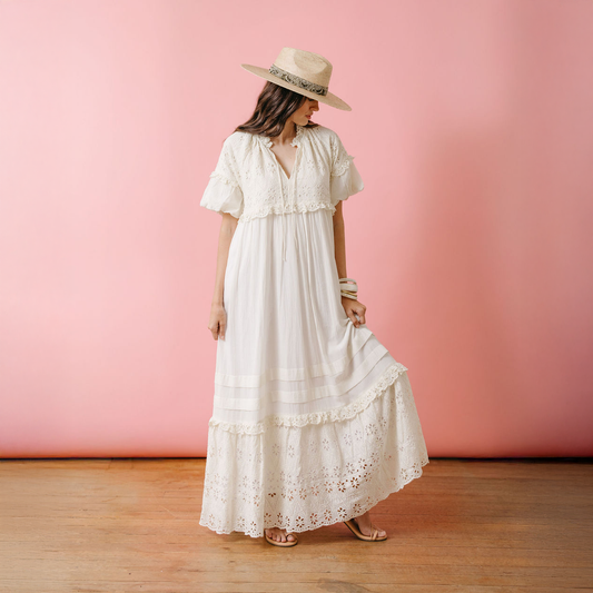 Ivory Eyelet Charlotte Dress