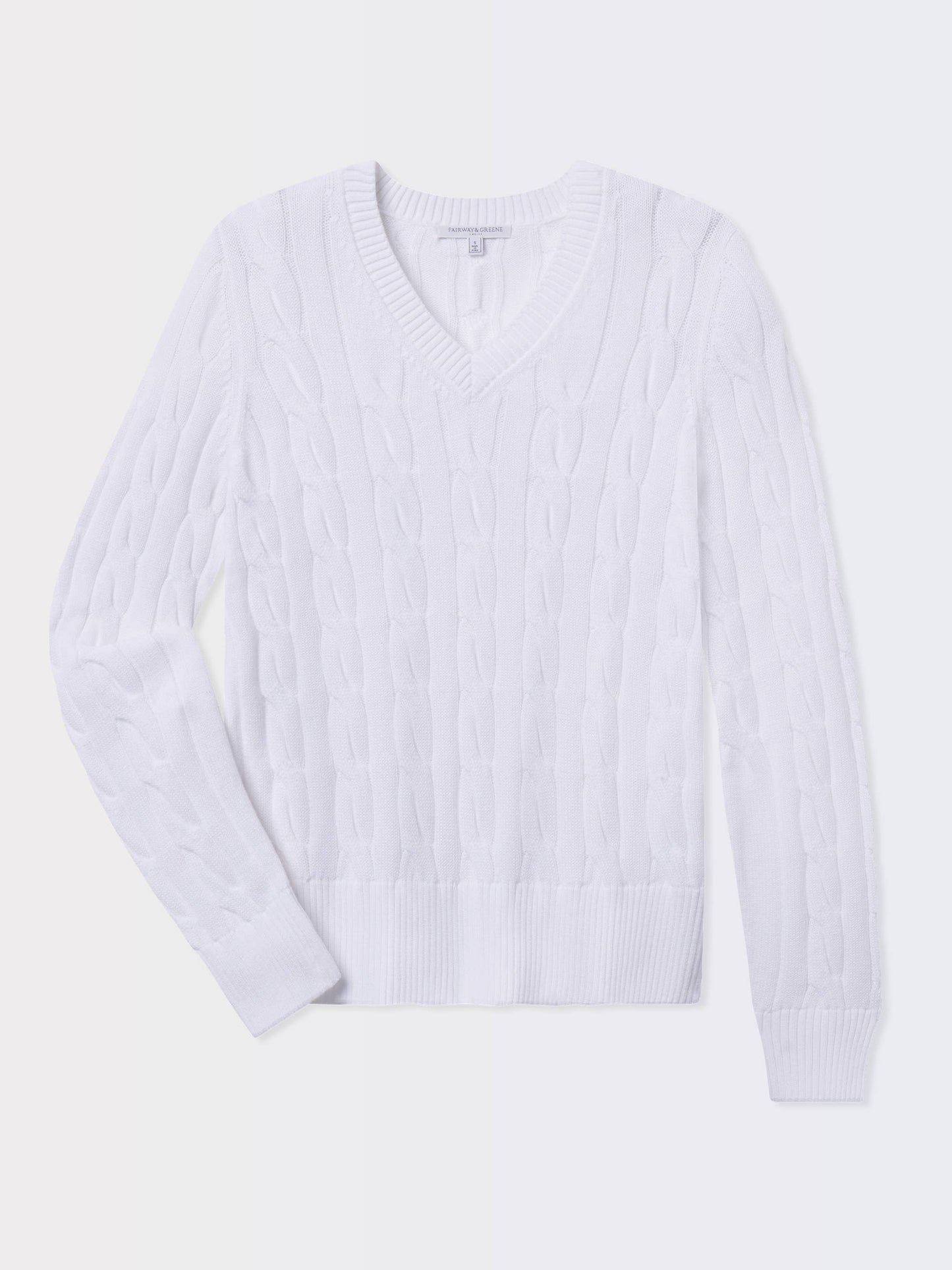 Elodie V-Neck Cable Sweater