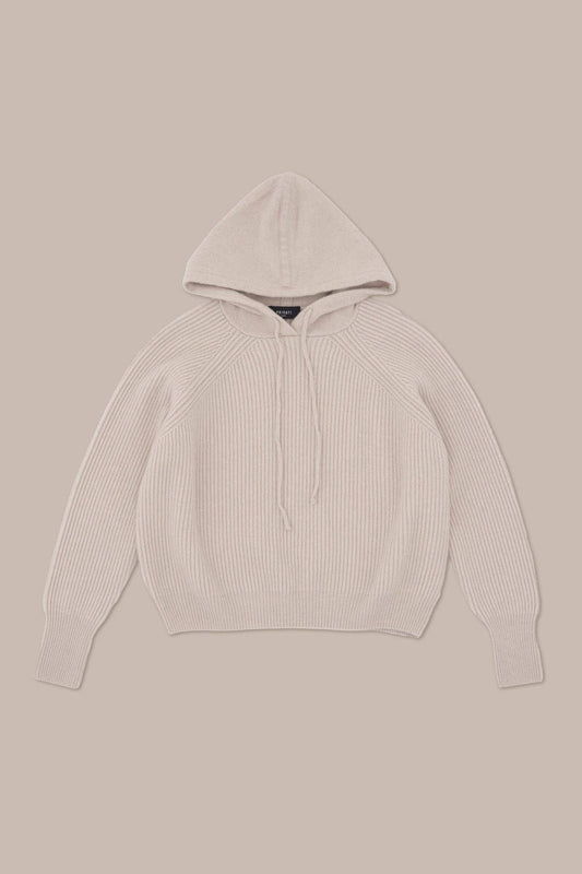 Cashmere Blend Ribbed Hoodie