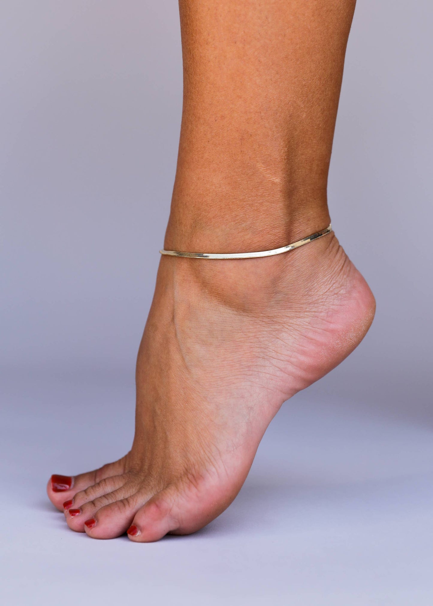 Flat Snake Chain Gold Anklet