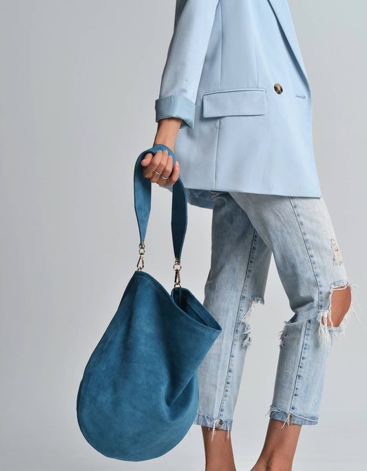Hobo Suede Bag | Denim