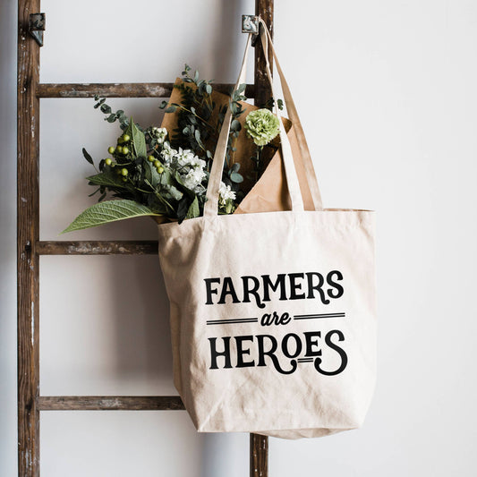 Farmers Are Heroes Canvas Tote Bag
